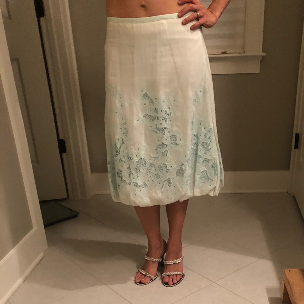 Catherine Malandrino  pale blue detail skirt sz 4